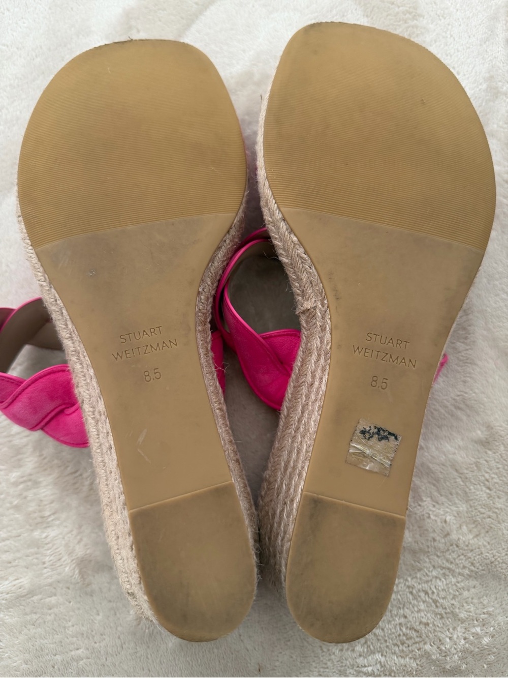Stuart Weitzman Hot Pink Braided Wedge Slide - Picture 5 of 5